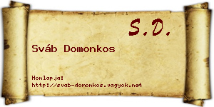 Sváb Domonkos névjegykártya